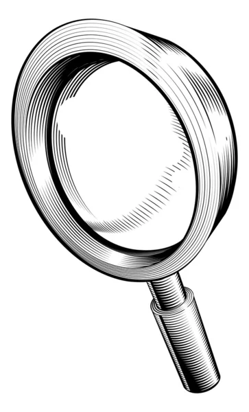 Black and white magnifying glass — Stock Vector