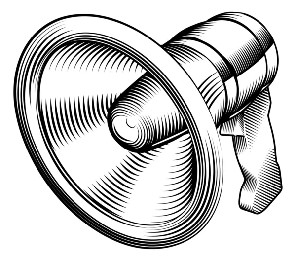Mégaphone noir et blanc — Image vectorielle
