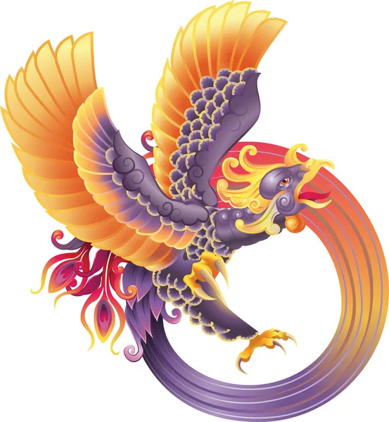 Phoenix oiseau de feu — Image vectorielle