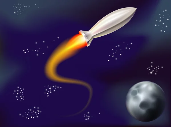 Raket in de ruimte — Stockvector