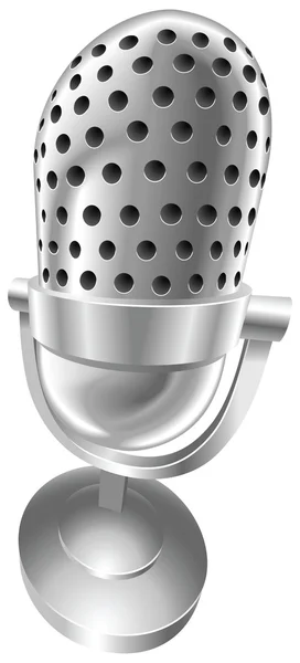 Retro steel radio microphone — Stock Vector