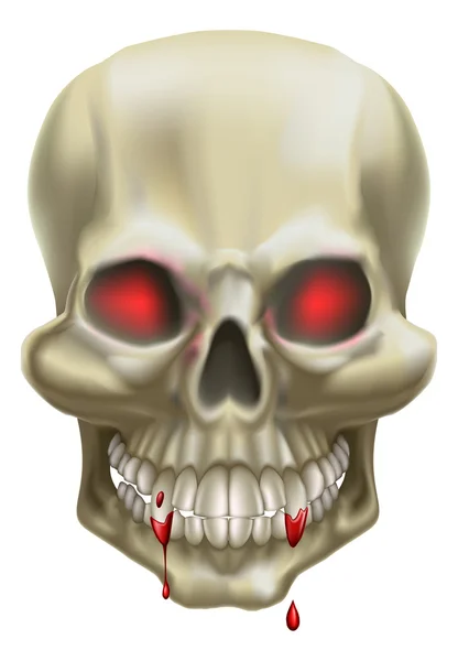 Crâne aux yeux rouges — Image vectorielle