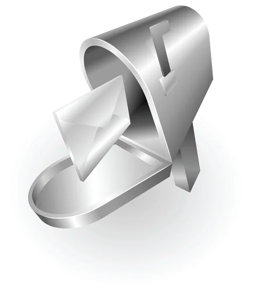 Silver metallic mail box — Stock Vector