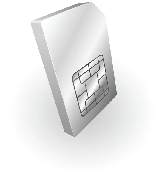 Srebrny Metalik sim karta telefon — Wektor stockowy