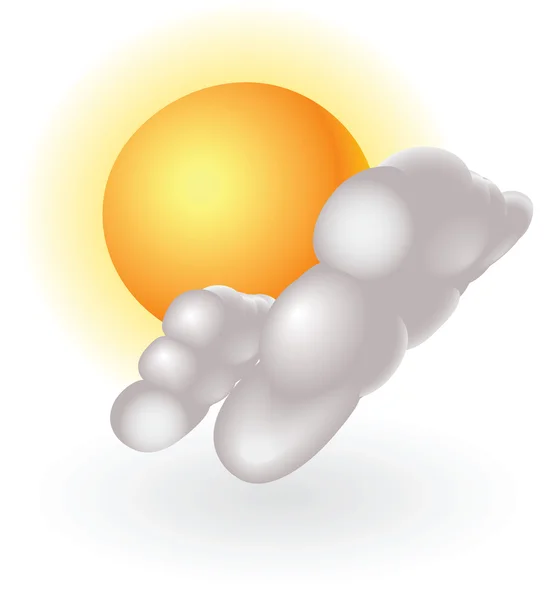 Ilustración de sol y nube — Vector de stock