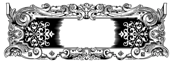 Cadre vintage style Woodblock — Image vectorielle