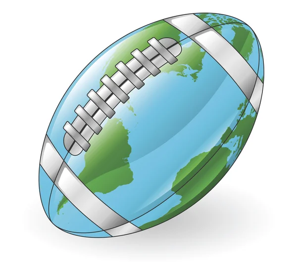 Mundo globo fútbol concepto de pelota — Vector de stock