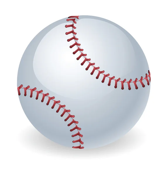 Lesklý baseballový míč ilustrace — Stockový vektor