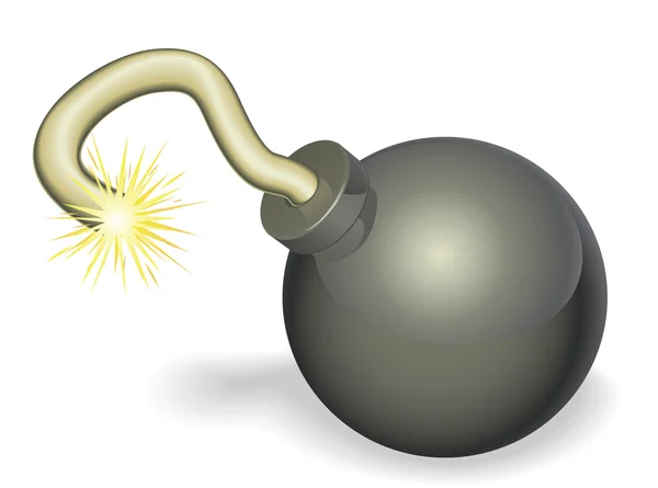 Cartoon-Kirschbombe mit brennender Lunte — Stockvektor