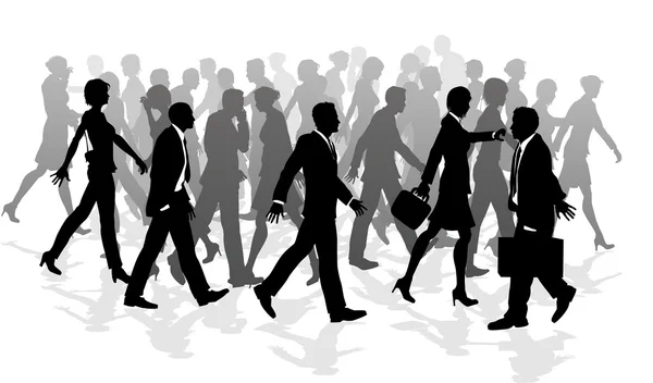 Business marche foule se précipiter — Image vectorielle