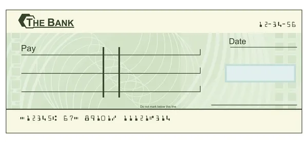 Ilustración de cheque en blanco — Archivo Imágenes Vectoriales