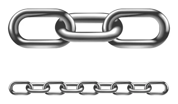 Metal chain links illustration — Stock Vector