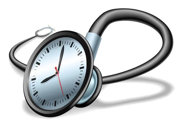 Koncept stetoskop lékařský čas — Stockový vektor