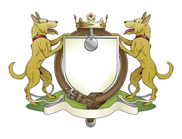 Psí mazlíčci heraldický štít erbu — Stockový vektor