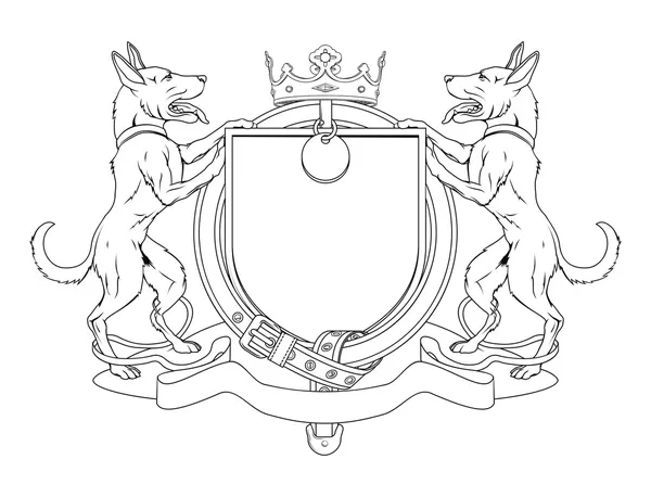 Dog pets heraldic shield coat of arms — Stock Vector