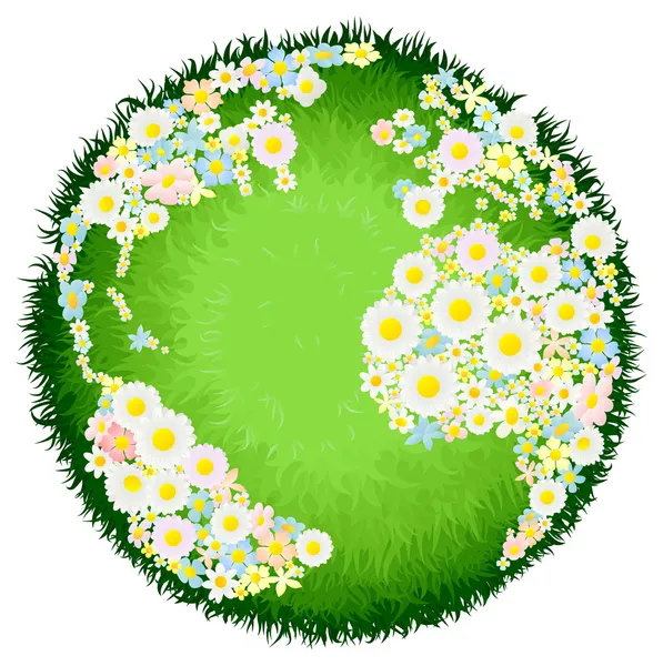 Floral flower globe concept — Stock Vector