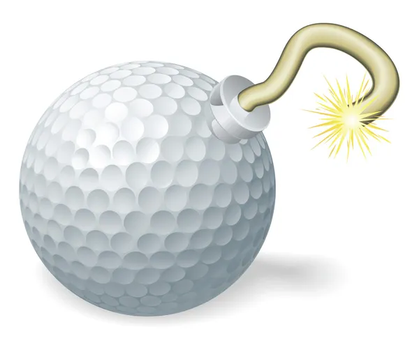 ゴルフ ボール爆弾概念 — ストックベクタ