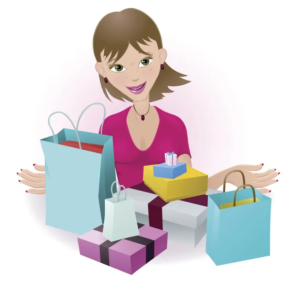 Lycklig shopper — Stock vektor
