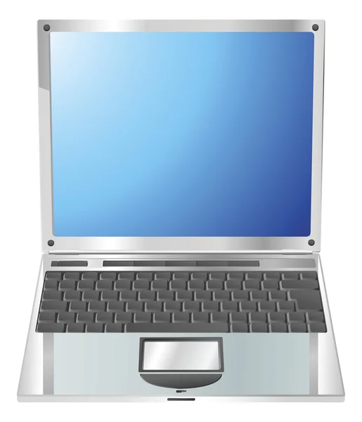 Laptop recto en la ilustración — Vector de stock