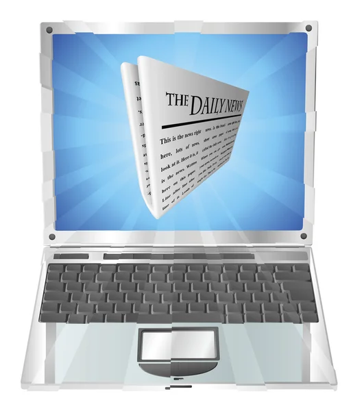 Laptop-Konzept für Zeitungen — Stockvektor