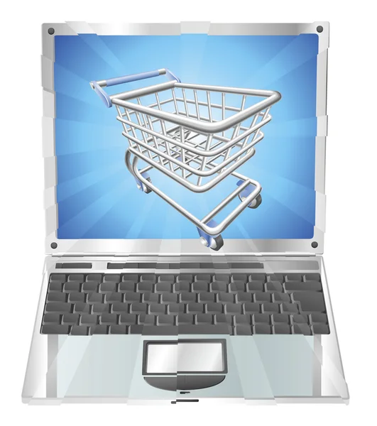 İnternet alışveriş dizüstü bilgisayar kavramı — Stok Vektör