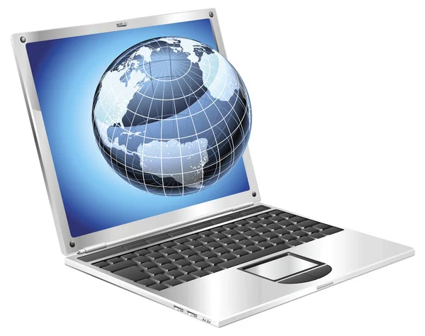 Laptop globe concept — Stock Vector