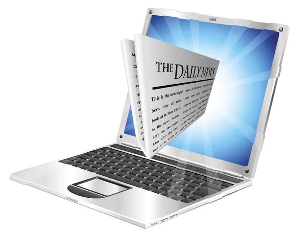 Newspaper laptop concept — Stock Vector