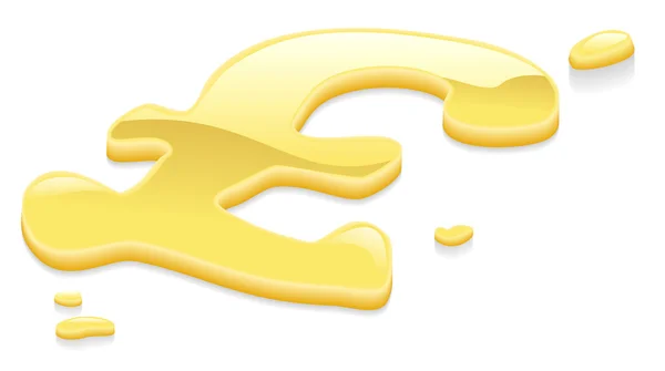 Symbol für flüssiges Gold, Pfund Sterling — Stockvektor