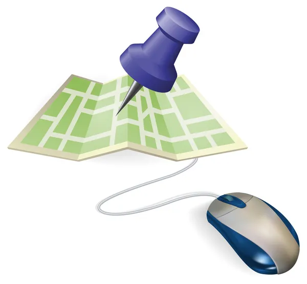 stock vector Mouse and map concept