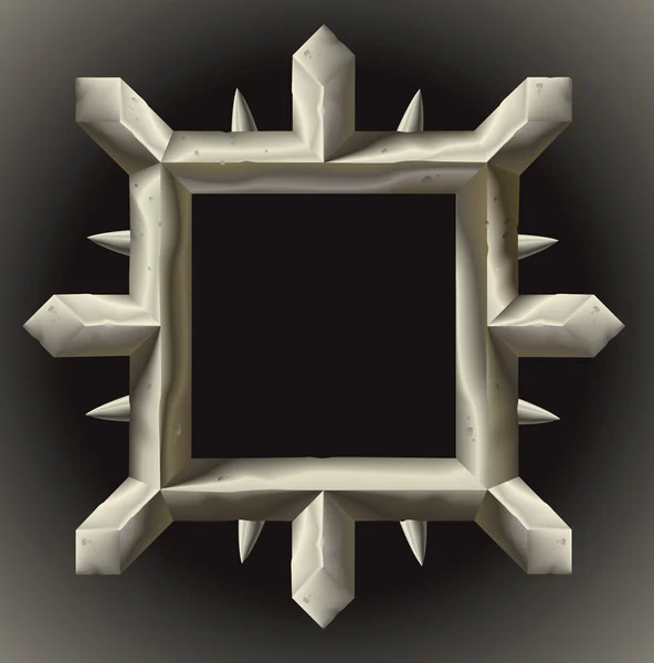 Bordure de cadre métallique pointue rouillée — Image vectorielle