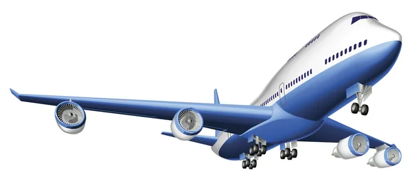 Ilustración de un gran avión de pasajeros — Vector de stock