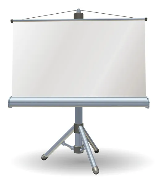 Pantalla de rodillo de presentación o proyector en blanco — Vector de stock