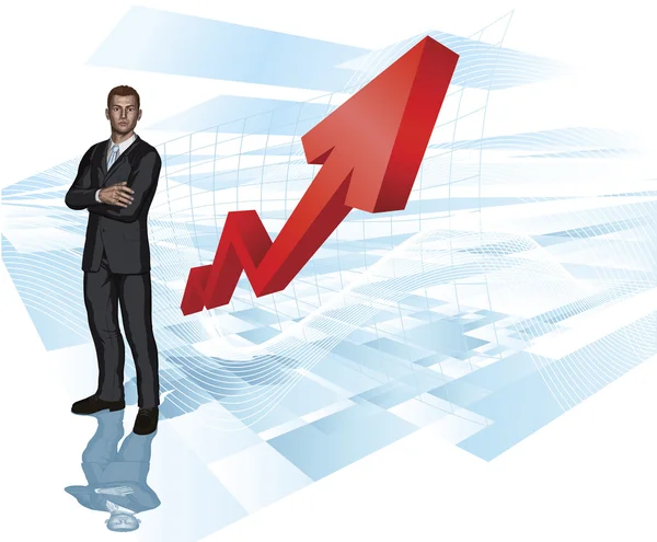 Empresário abstrato flecha gráfico fundo —  Vetores de Stock