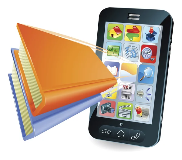 Smartphone boekconcept — Stockvector