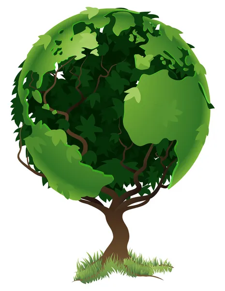 Globe world tree concept — Stock Vector
