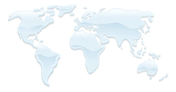 Ilustração do mapa mundial da água — Vetor de Stock