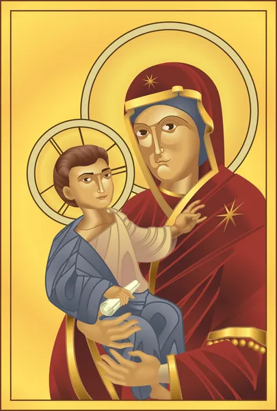 圣母玛利亚和耶稣基督 — 图库矢量图片#