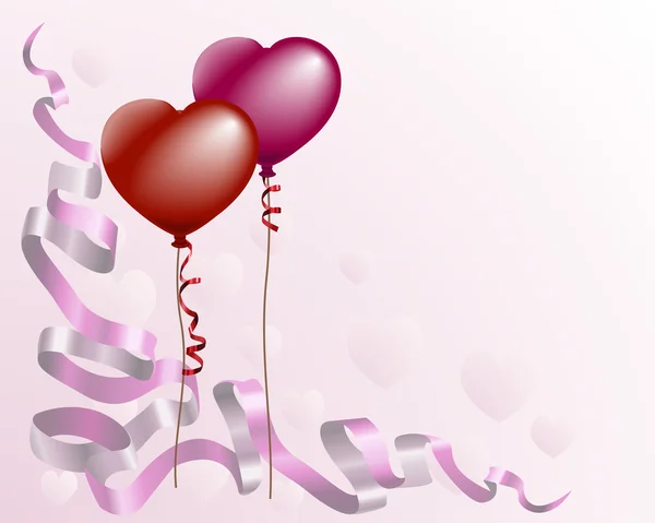 Heart shaped love balloon background — Stock Vector
