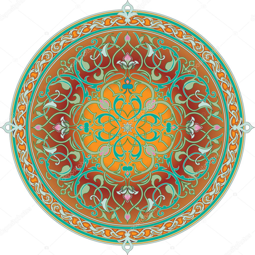 Arabic floral pattern motif Arabic floral pattern motif