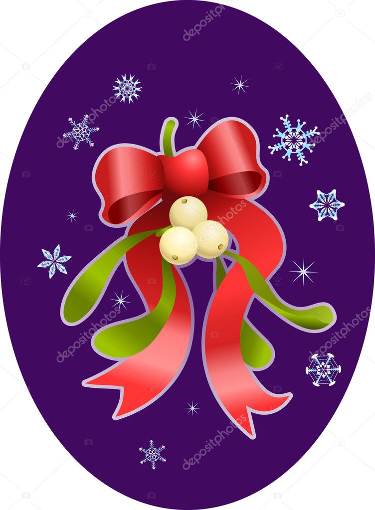 mistletoe christmas illustration