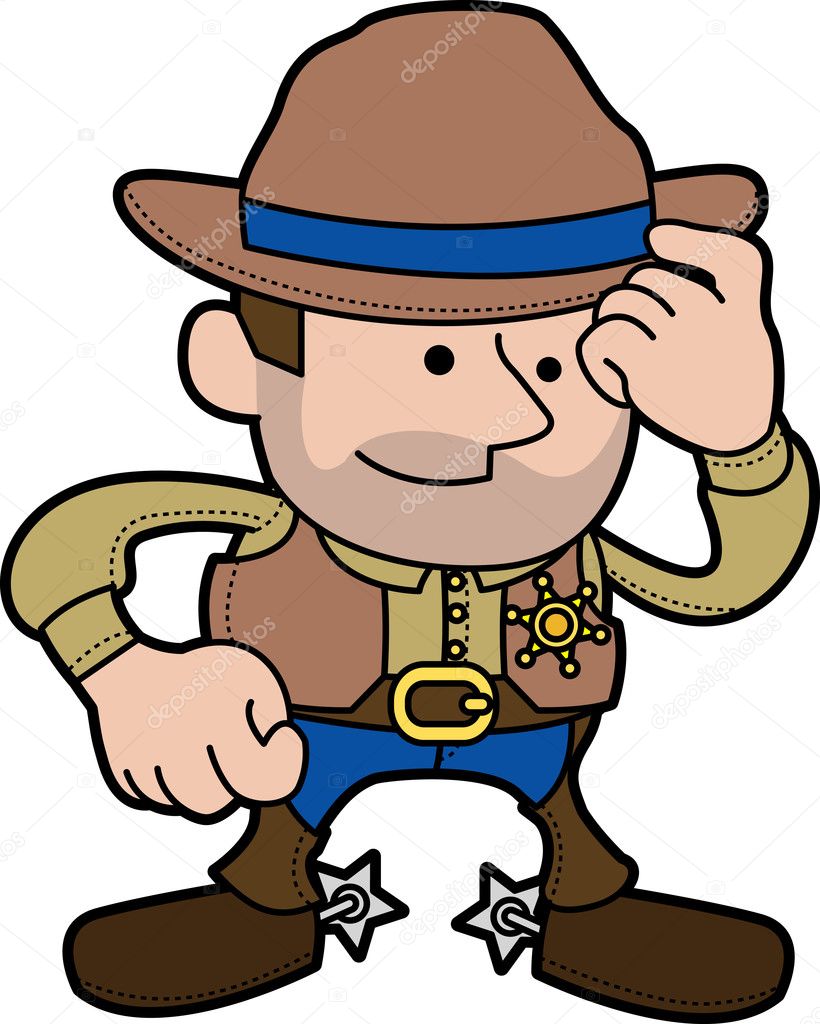 Illustration of cowboy sheriff