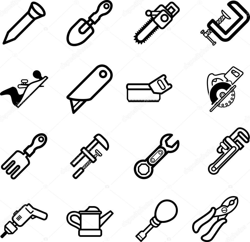 set of tool icons
