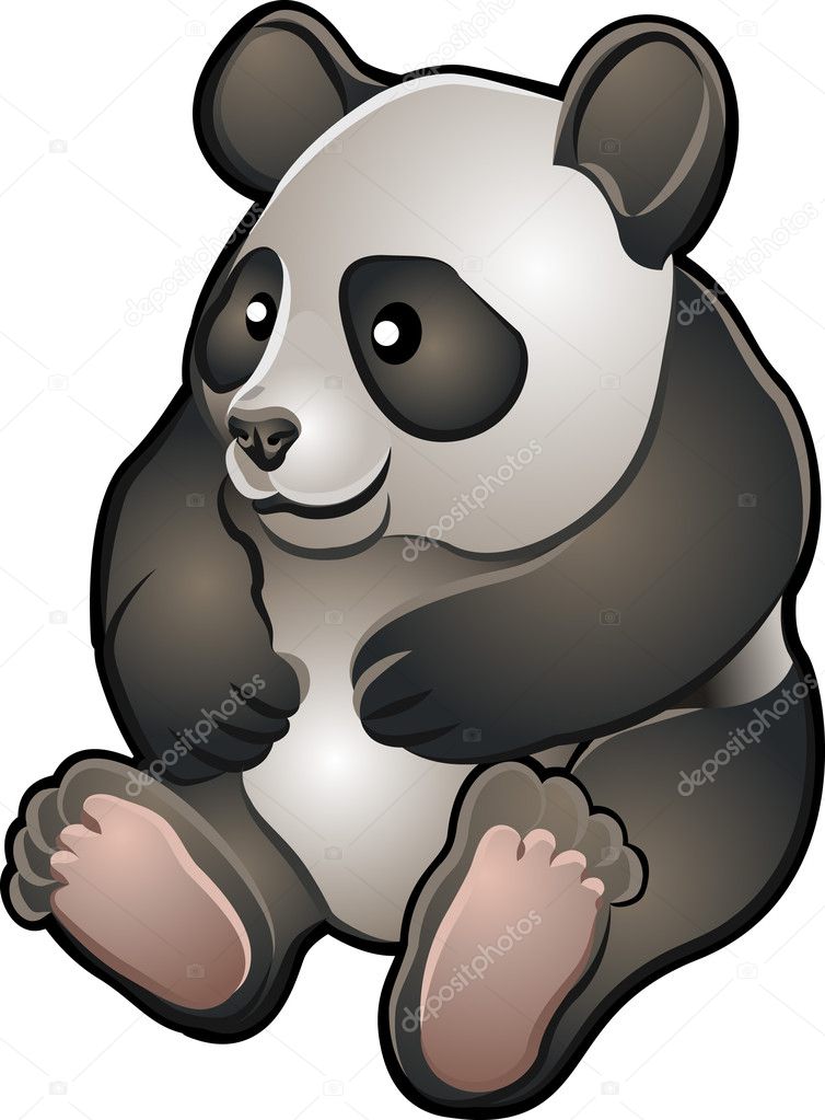 Cute Friendly Panda Vector Illustration Stock Vector Image by ©Krisdog 6576784