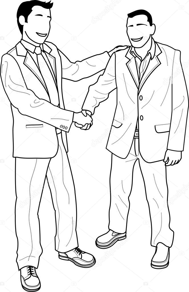 Illustration of businessmen shaking hands