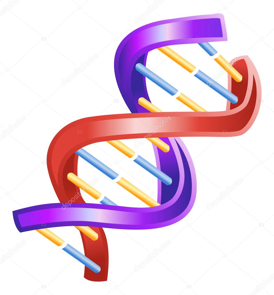 Illustration of Shiny DNA Double Helix