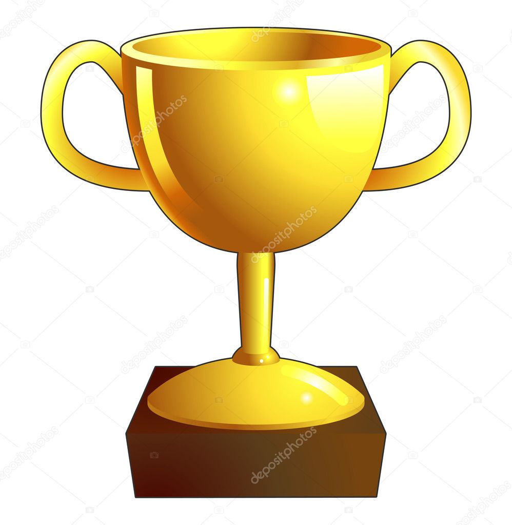 Gold trophy illustration icon