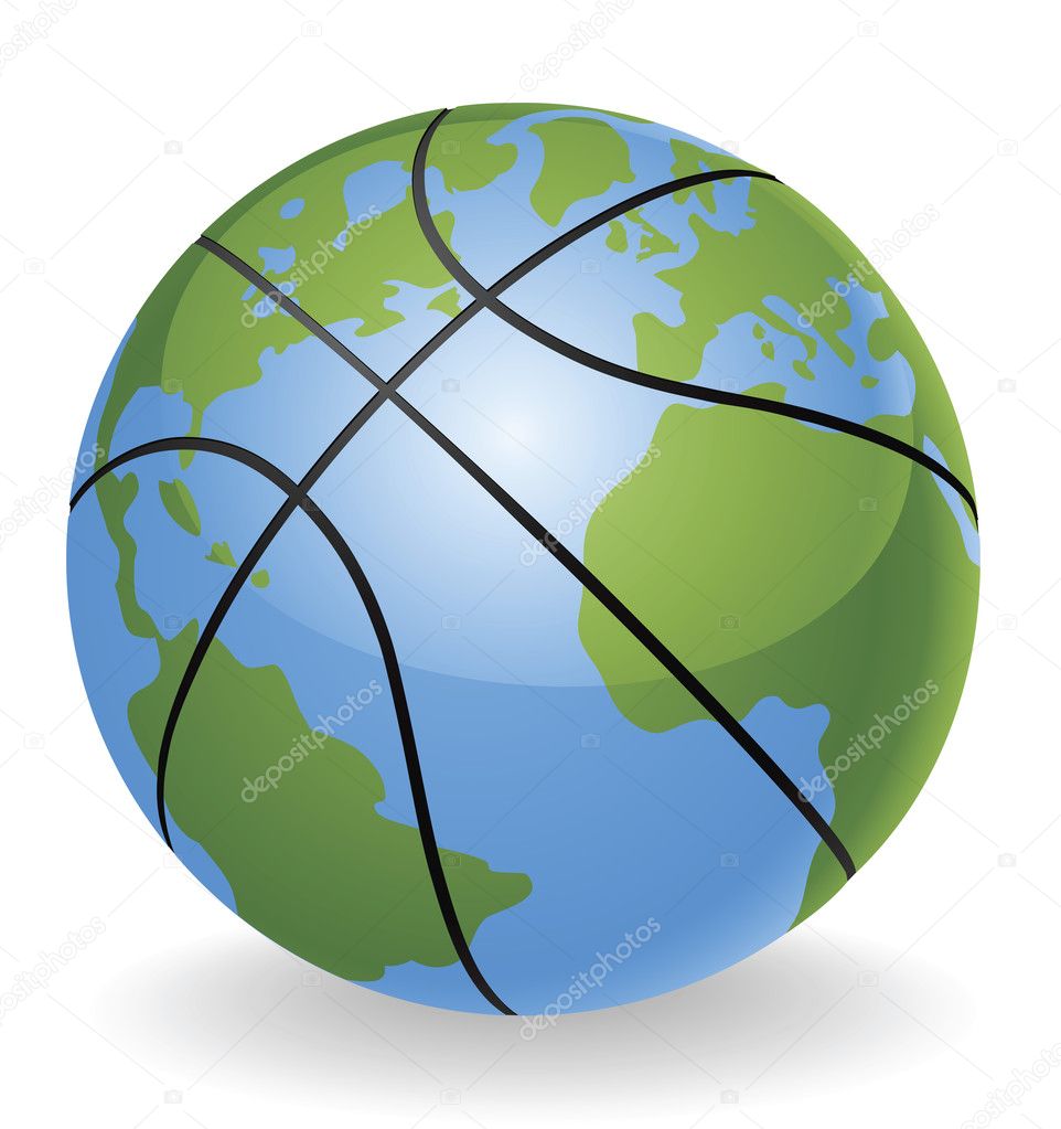 World globe basketball ball concept