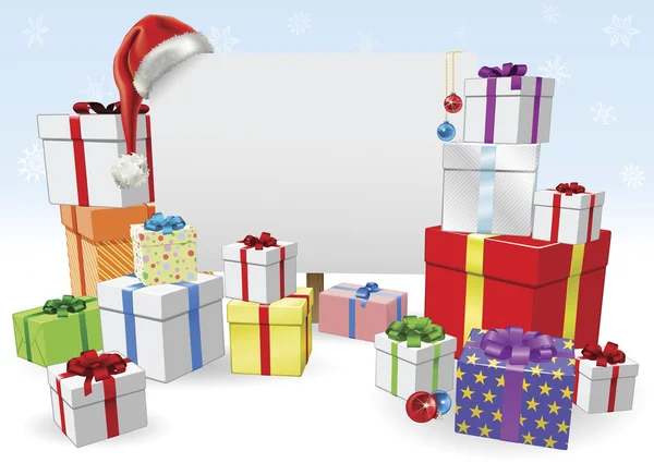 Signo de Navidad y concepto de regalos — Vector de stock