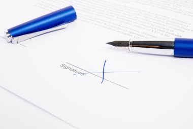 Signed Document With Pencil clipart