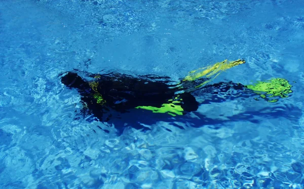 Scuba Diver Diving In Pool — Stock Photo, Image